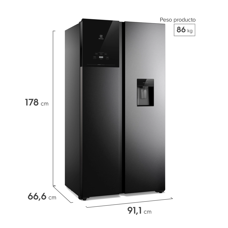 REFRIGERADOR 522L NO FROST SIDE BY SIDE INVERTER ES50WB BLACK - 2