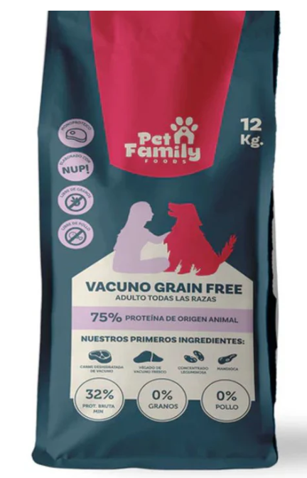 PETFAMILY GRAIN FREE VACUNO 12 KG. - 1