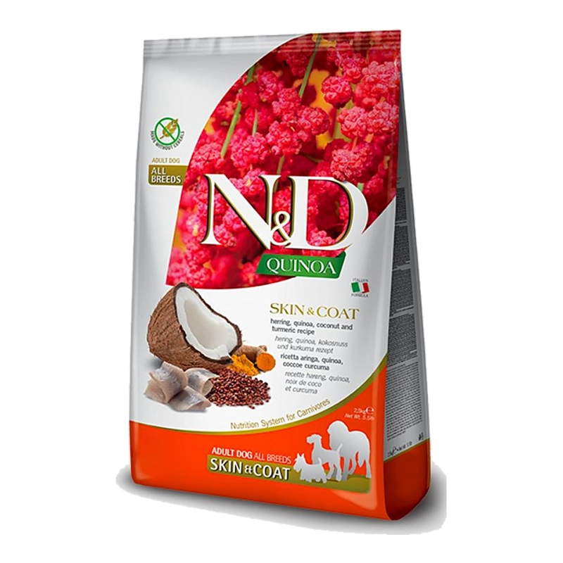 N&D QUINOA CANINE SKIN & COAT PEIXE 2,5 KG - 1