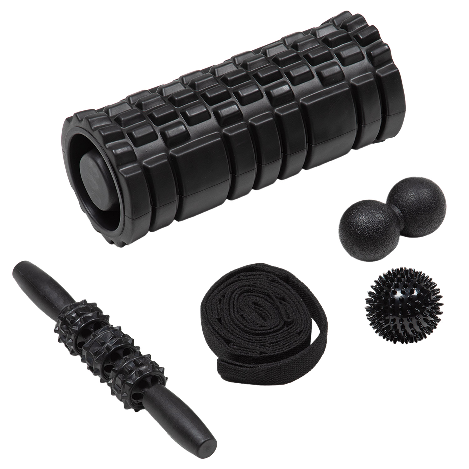 SET DE ELONGACIÓN BODYTRAINER PVC CON RODILLO BOLAS MANGO Y CORREA - 1