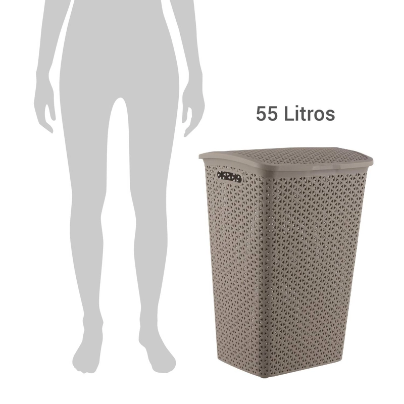 CESTO CANASTO PARA ROPA BALI 55 LITROS CON TAPA - 5