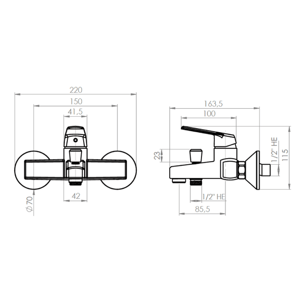 MONOMANDO LLAVE GRIFO PARA TINA DUCHA MODELO MODENA CROMO - 5