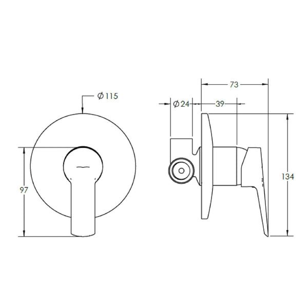 LLAVE STRETTO AREZZO MONOMANDO DUCHA EMPOTRADO MODELO - 3