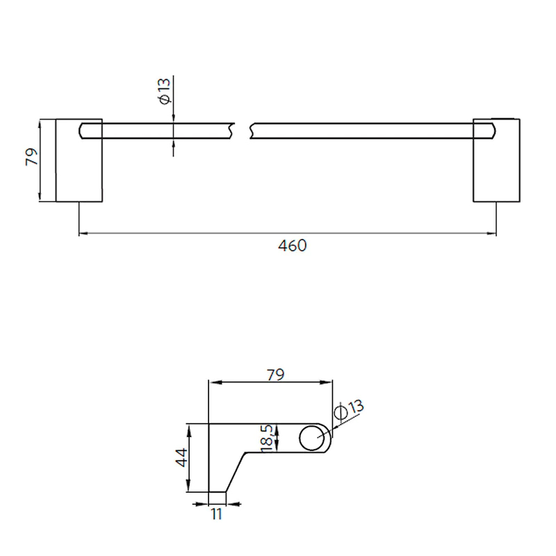 ACCESORIO GRIFERÍA STRETTO DESSIN BARRA TOALLERO 46 CM MODELO - 2