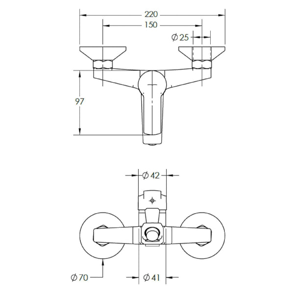 MONOMANDO STRETTO LLAVE GRIFO TINA DUCHA MODELO AREZZO CROMO - 4
