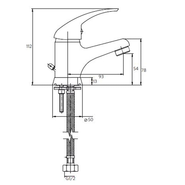 MONOMANDO STRETTO LLAVE GRIFO LAVATORIO MODELO ORNELLA - 5