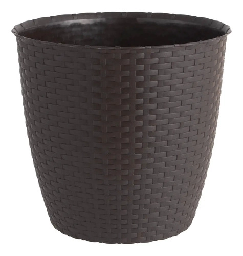 MOLDE MACETA MACETERO PLASTICO REDONDO ESTILO RATAN 33 CM MARCA REYPLAST - 3