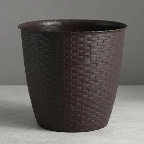 MOLDE MACETA MACETERO PLASTICO REDONDO ESTILO RATAN 33 CM MARCA REYPLAST - 5
