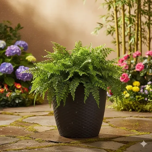 MOLDE MACETA MACETERO PLASTICO REDONDO ESTILO RATAN 33 CM MARCA REYPLAST - 6