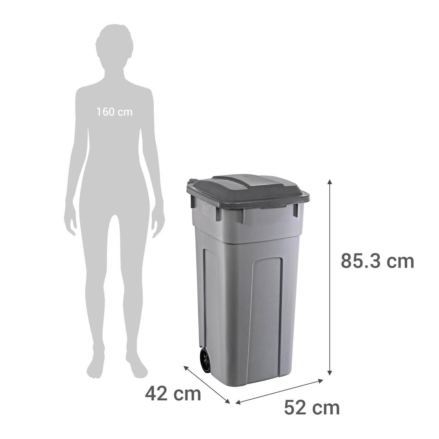 BASURERO PAPELERO CONTENEDOR 93L CON TAPA - 5