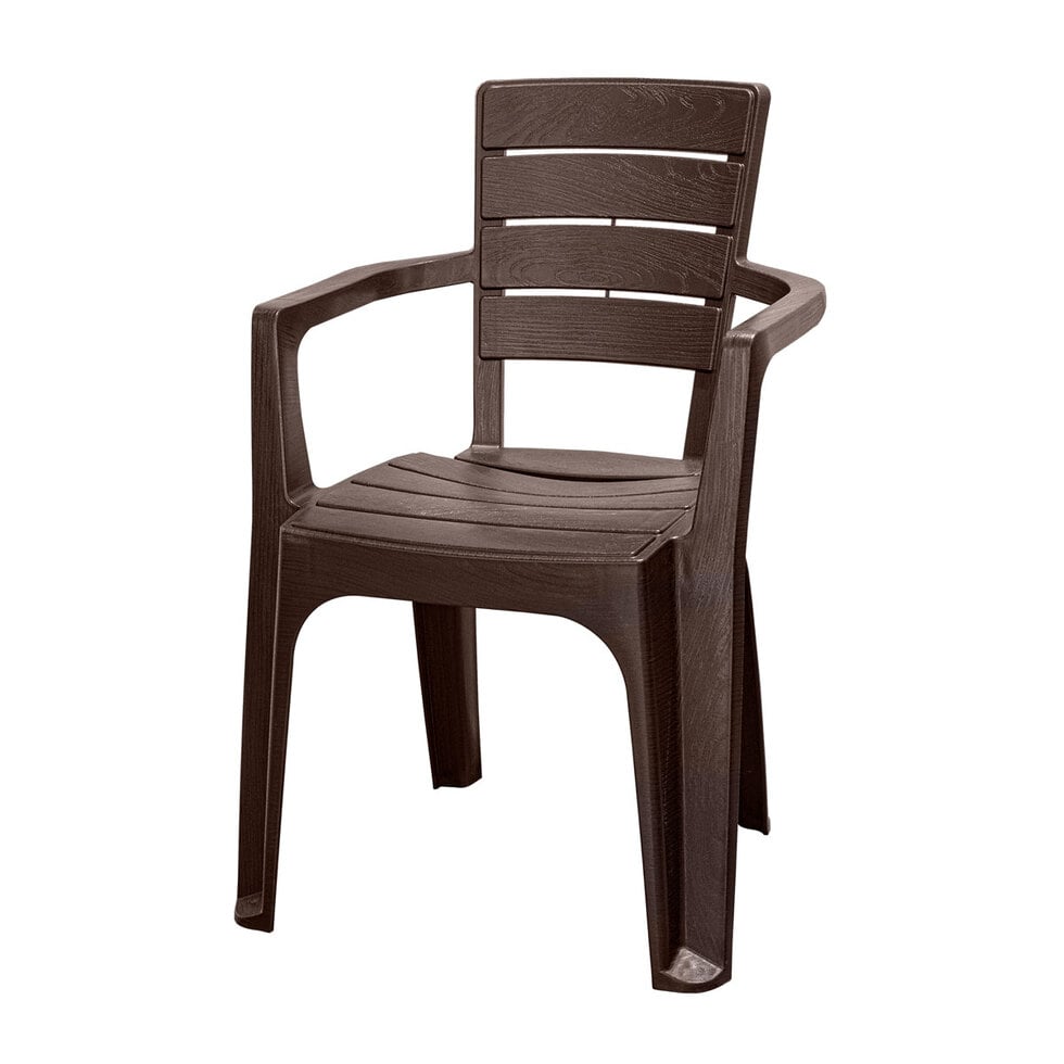 SILLA COMEDOR REYPLAST ROBLE CAFE TERRAZA CAMPING CON APOYABRAZOS - 1