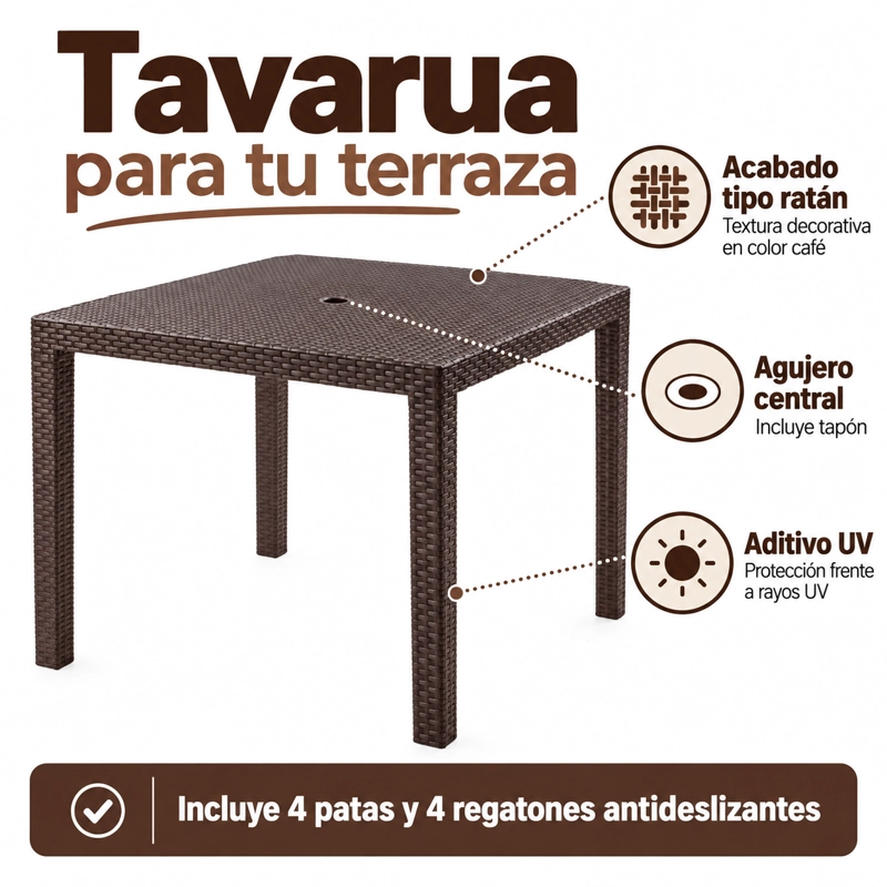 MESA TAVARUA RATAN 95X95 - 2