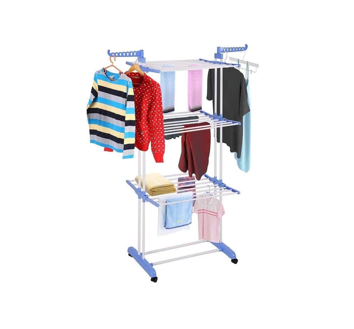 TENDEDERO DE ROPA PLEGABLE TRES NIVELES - 4