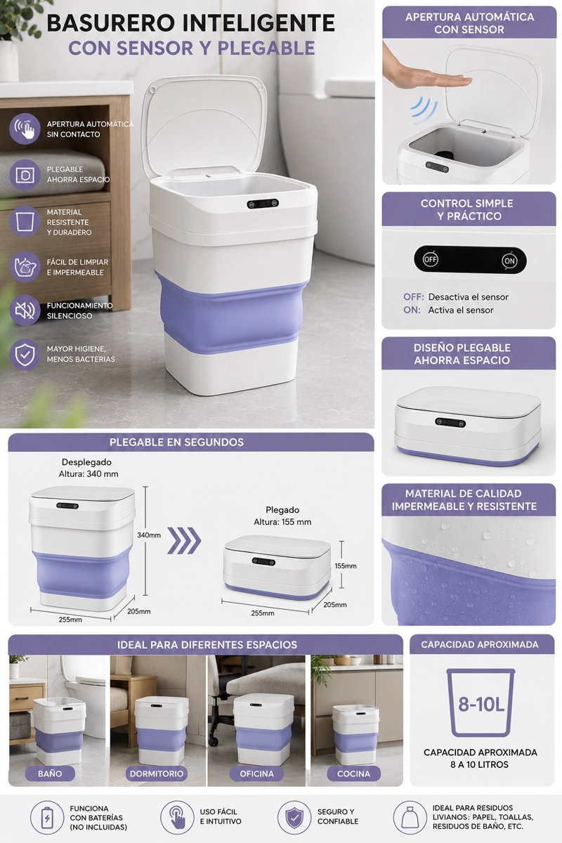 PAPELERO AUTOMATICO INTELIGENTE CON SENSOR DE PROXIMIDAD - 2