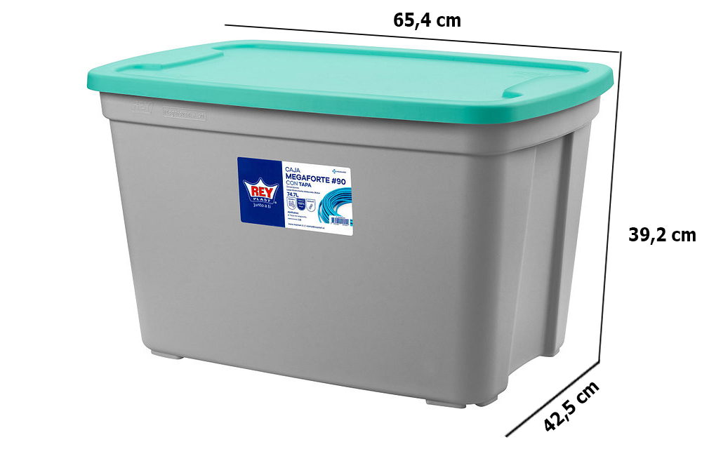 CAJA ORGANIZADORA ALMACENAMIENTO MEGAFORTE 75 LITROS - 3