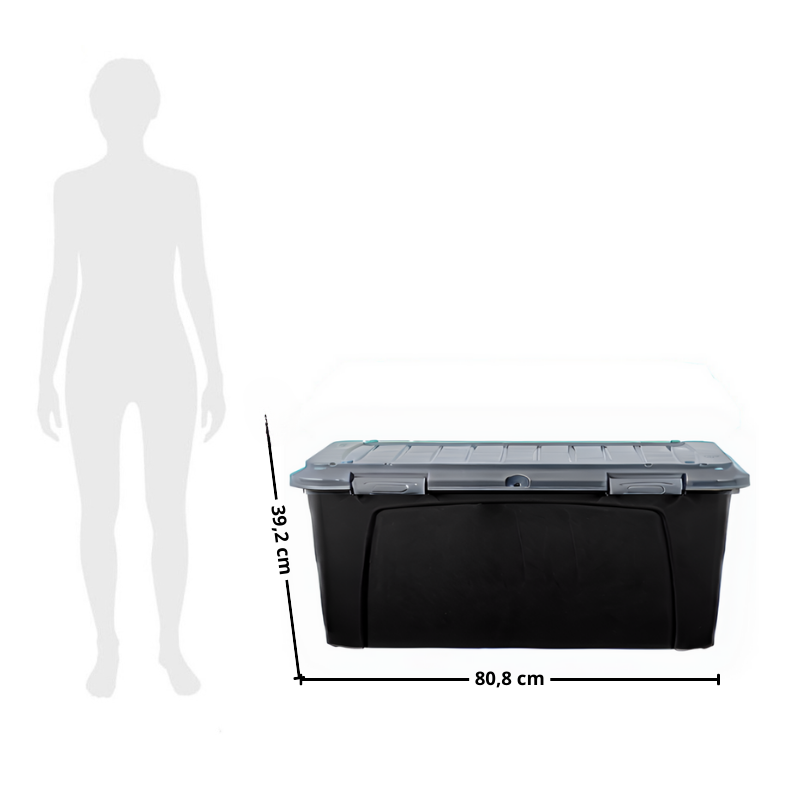 CAJA ORGANIZADORA BAUL MOVIL CON RUEDAS ALMACENAMIENTO 90L - 2