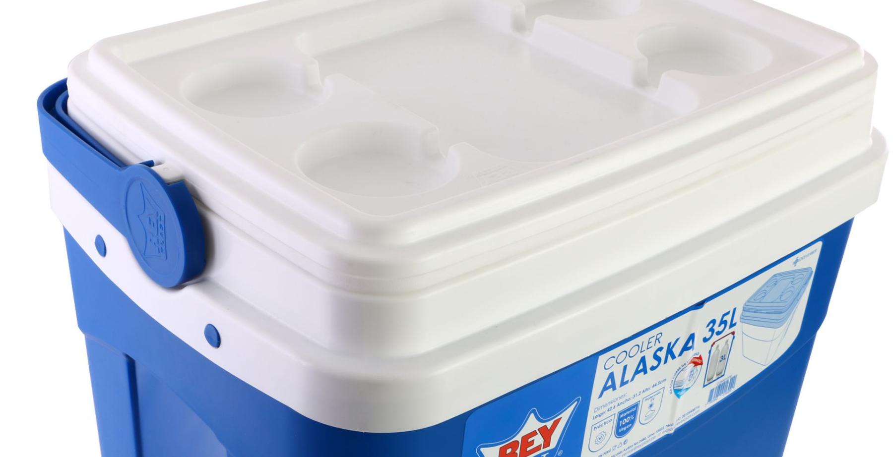 COOLER NEVERA PORTATIL 35L REYPLAST RATAN TAPA CAFE - 2