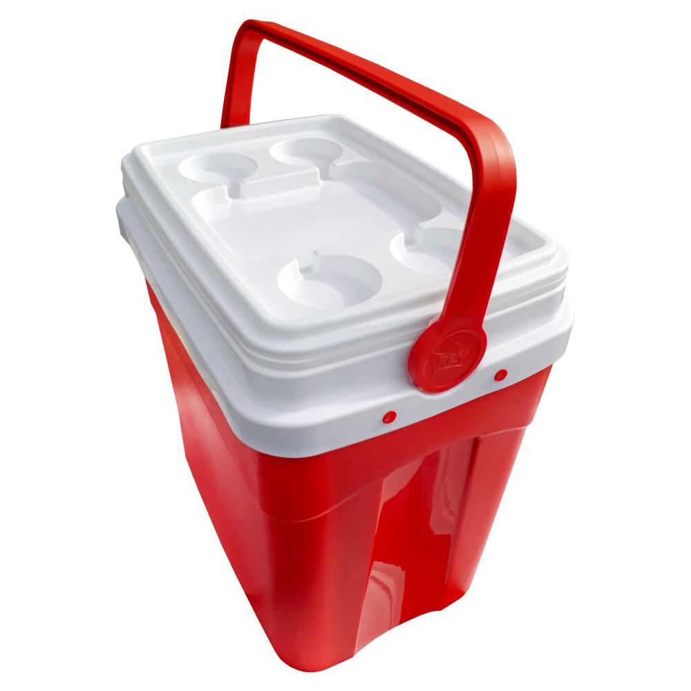 COOLER NEVERA PORTATIL 35L REYPLAST RATAN TAPA CAFE - 2