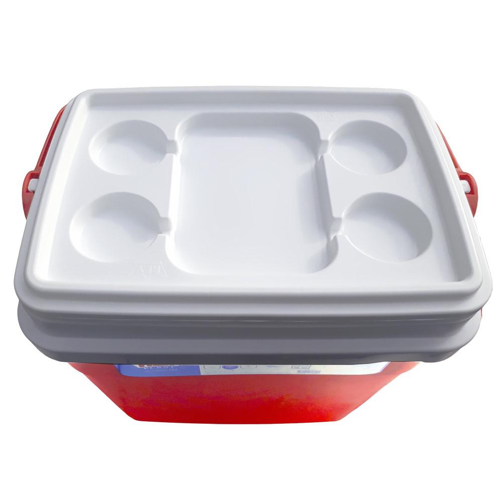 COOLER NEVERA PORTATIL 35L REYPLAST RATAN TAPA CAFE - 4
