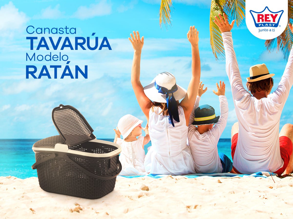 CANASTA CESTO RATTAN PARA ALIMENTOS PICNIC CAMPING - 3