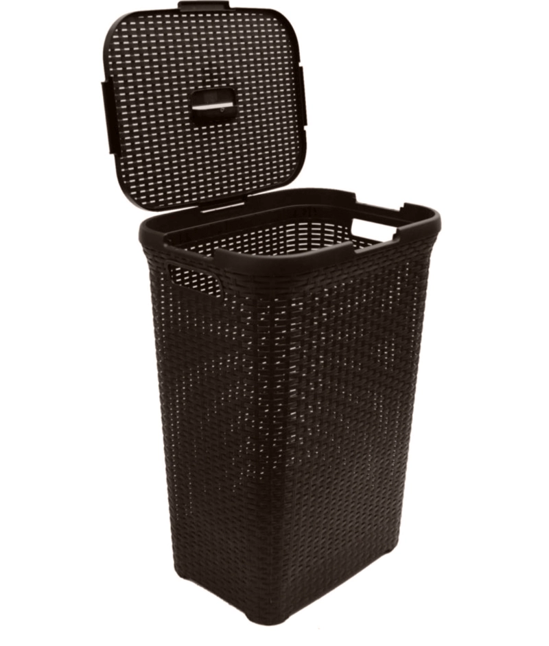 CESTO CANASTO PARA ROPA RATAN 60 LITROS CON TAPA - 2