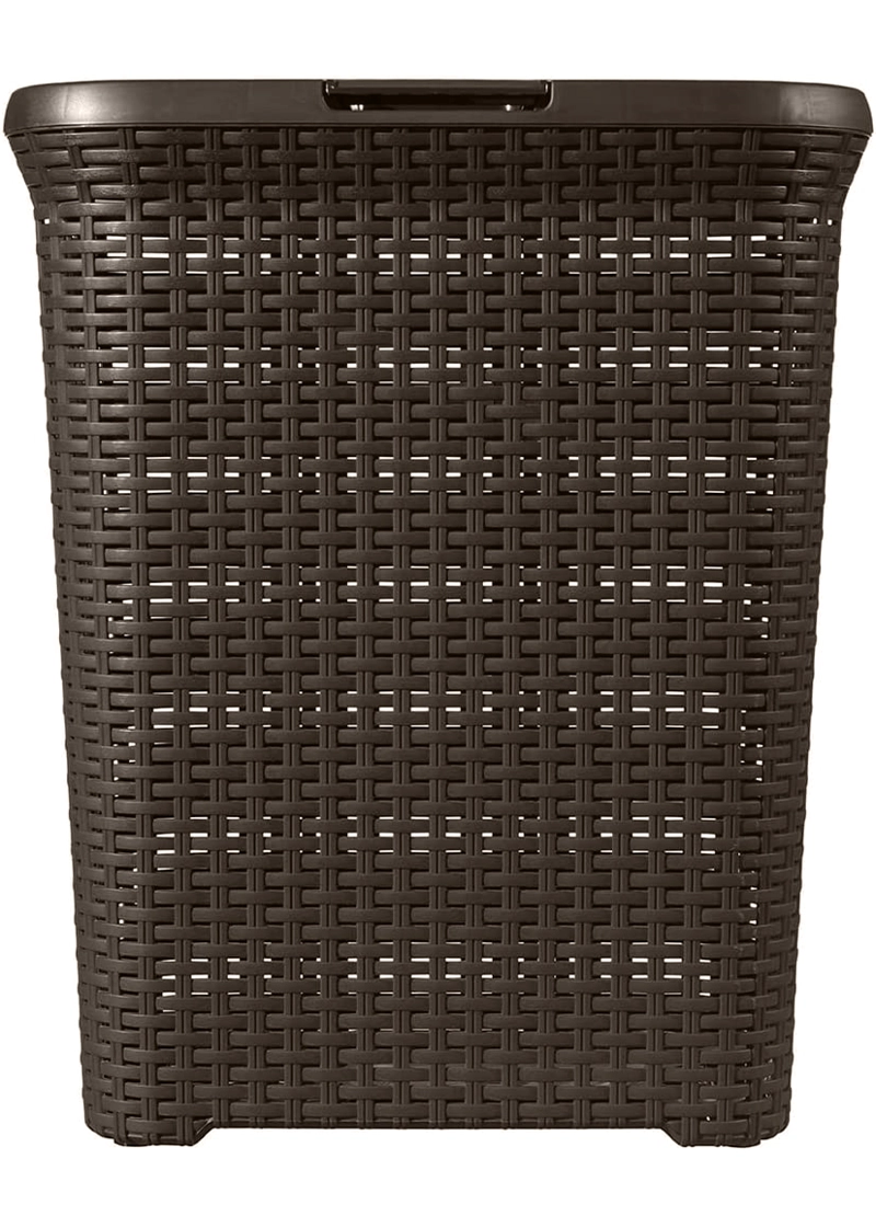CESTO CANASTO PARA ROPA RATAN 60 LITROS CON TAPA - 5