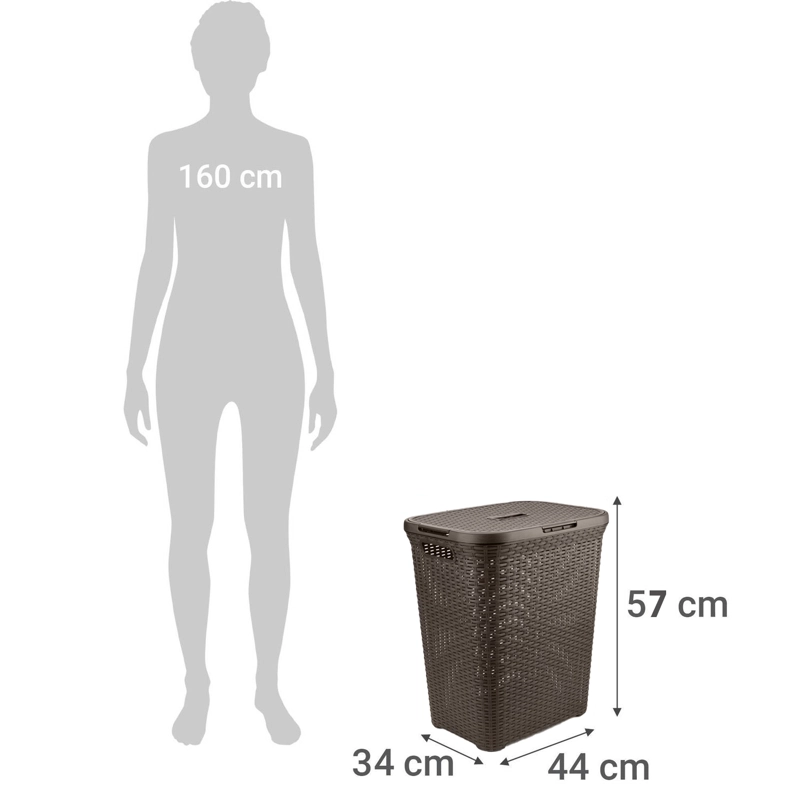 CESTO CANASTO PARA ROPA RATAN 60 LITROS CON TAPA - 6
