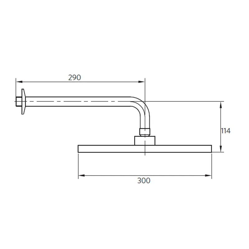 PLATO DUCHA REGADERA GRIFO CROMO 30 CM + BRAZO STRETTO - 2