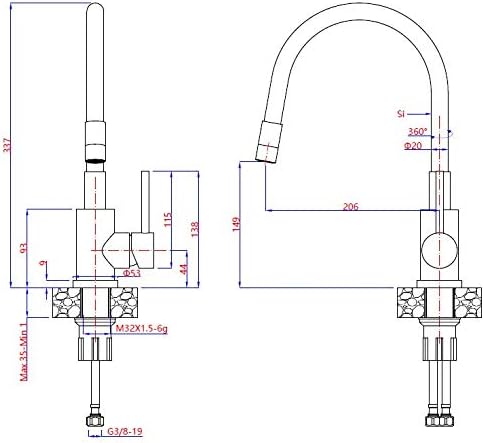 MONOMANDO PMB LLAVE GRIFO LAVAPLATOS FREGADERO OREGON FLEX - 6