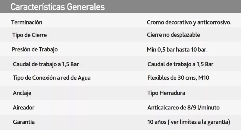 GRIFO FAS MONOBLOCK LLAVE LAVATORIO LAVAMANO MODELO NOVELLA - 7