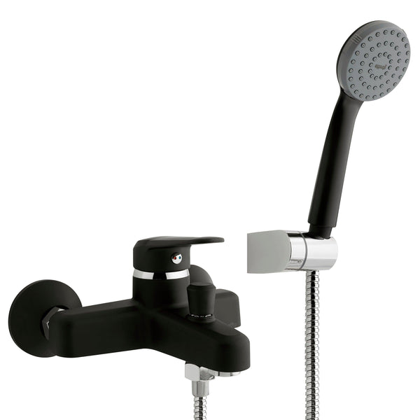 MONOMANDO STRETTO LLAVE GRIFO TINA DUCHA MODELO PADOVA NEGRO MATE - 1