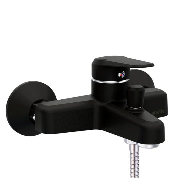 MONOMANDO STRETTO LLAVE GRIFO TINA DUCHA MODELO PADOVA NEGRO MATE - 3