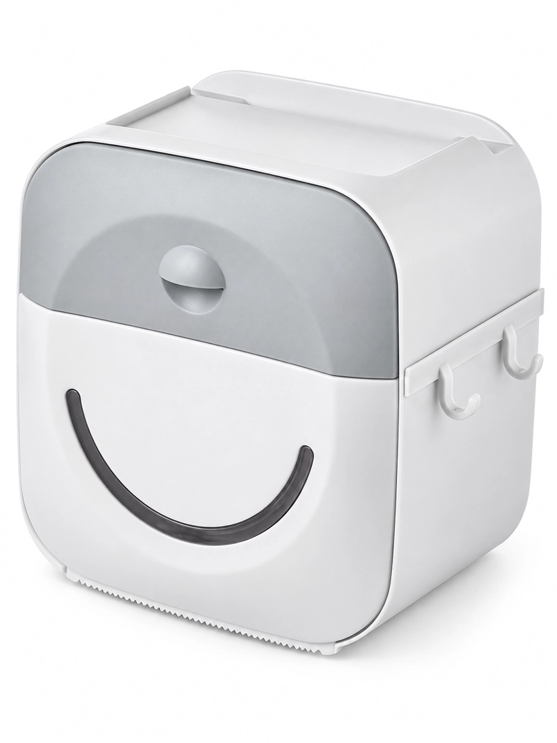 DISPENSADOR PORTA CONFORT PAPEL HIGIENICO DE PARED CON CAJON Y SOPORTE CELULAR GRIS - 5