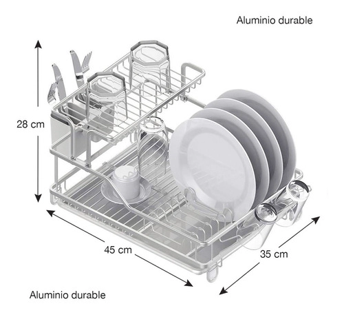 LUJOSO SECAPLATOS DE ALUMINIO ANTIOXIDANTE 2 NIVELES - 2