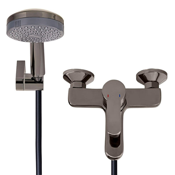 MONOMANDO STRETTO LLAVE GRIFO TINA DUCHA MODELO ARONA NEGRO ONYX - 2
