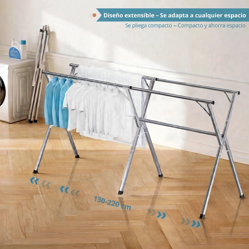 TENDEDERO DE ROPA EXTENSIBLE PLEGABLE MODELO X MARCA MP - 13