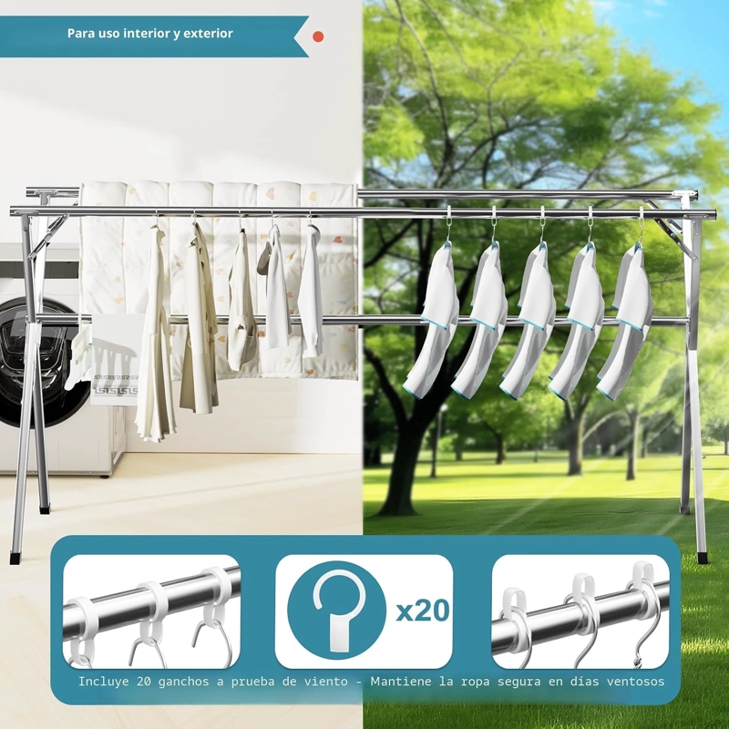 TENDEDERO DE ROPA EXTENSIBLE PLEGABLE MODELO X - 4