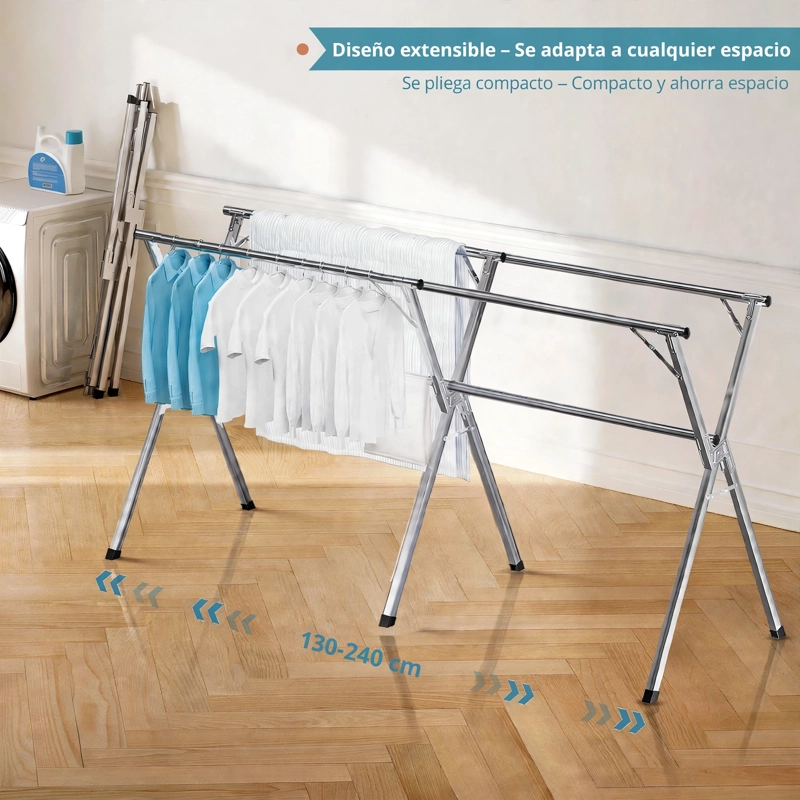 TENDEDERO DE ROPA EXTENSIBLE PLEGABLE MODELO X - 5