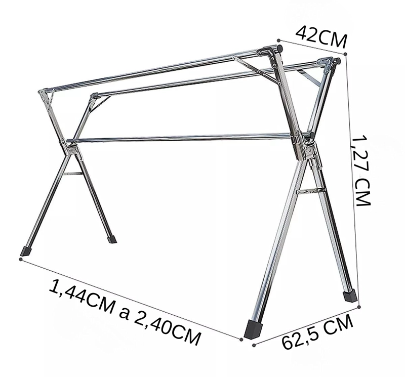 TENDEDERO DE ROPA EXTENSIBLE PLEGABLE MODELO X - 8