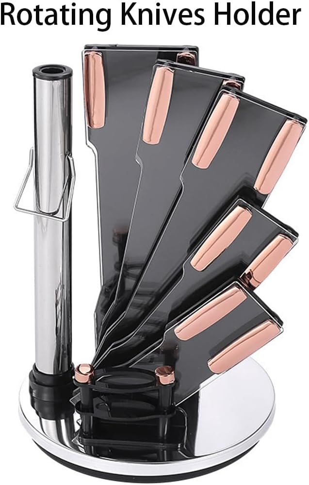 SET CUCHILLOS DE COCINA 9 PIEZAS CON BASE GIRATORIA - 4