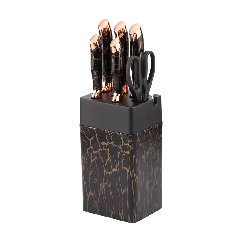 SET CUCHILLOS DE COCINA 7 PIEZAS CON BASE - 1