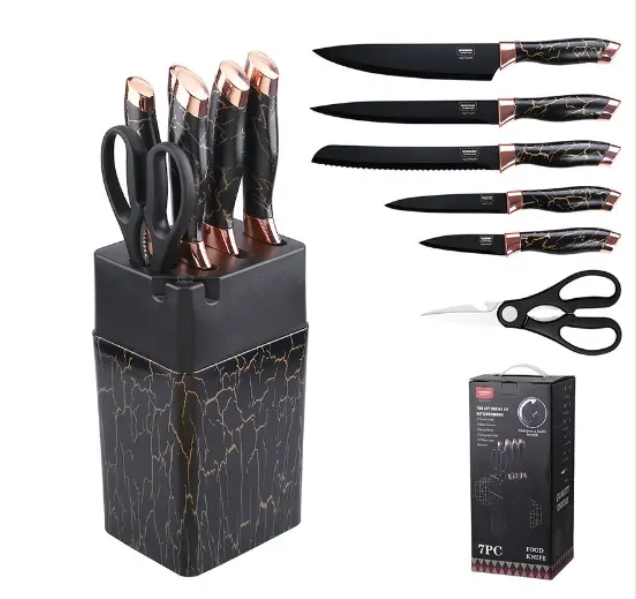 SET CUCHILLOS DE COCINA 7 PIEZAS CON BASE - 2
