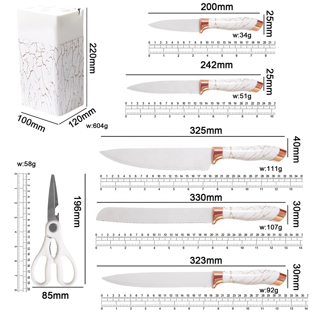 SET CUCHILLOS DE COCINA 7 PIEZAS CON BASE - 3