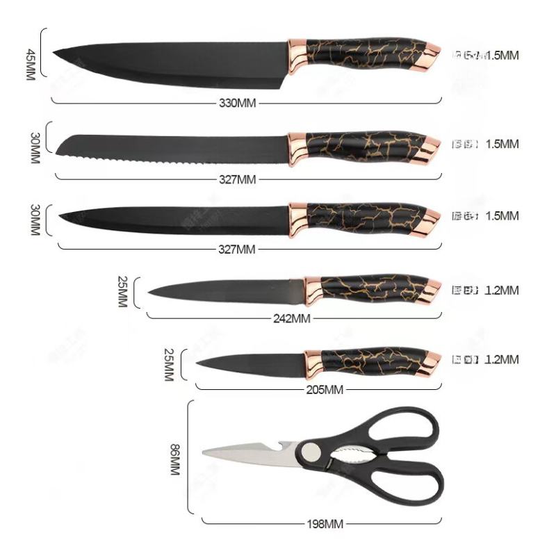 SET CUCHILLOS DE COCINA 7 PIEZAS CON BASE - 5