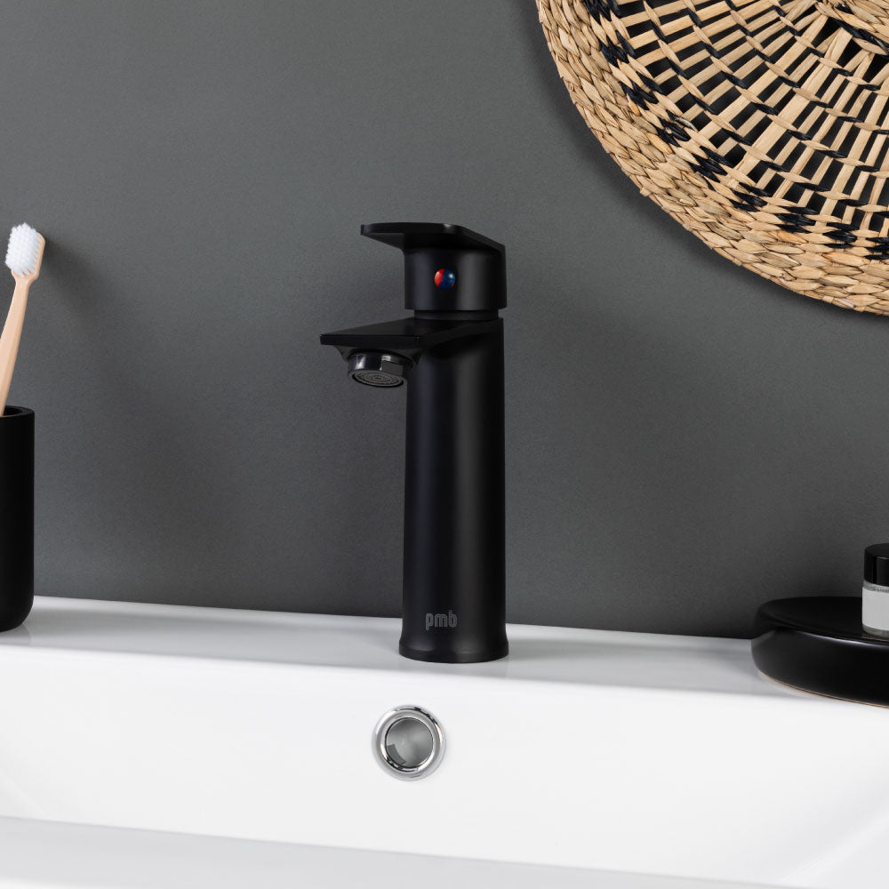 MONOMANDO PMB LAVATORIO LLAVE GRIFO MODELO QUEENS NEGRO - 5
