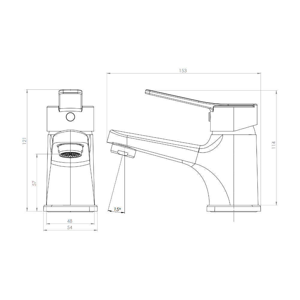 MONOMANDO PMB LAVATORIO LLAVE GRIFO MODELO DALLAS NEGRO - 2