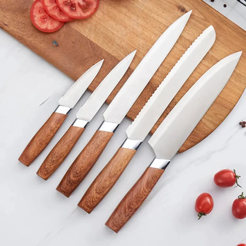 SET CUCHILLOS DE COCINA 6 PIEZAS BASE MADERA - 10