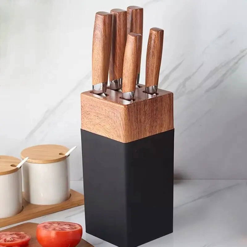 SET CUCHILLOS DE COCINA 6 PIEZAS BASE MADERA - 5