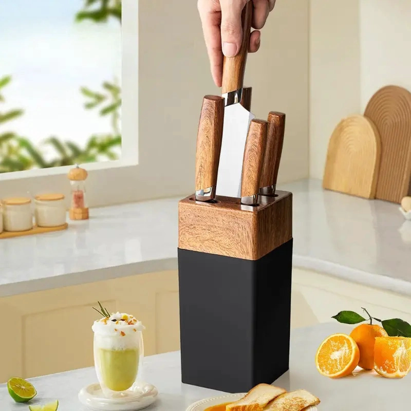 SET CUCHILLOS DE COCINA 6 PIEZAS BASE MADERA - 7