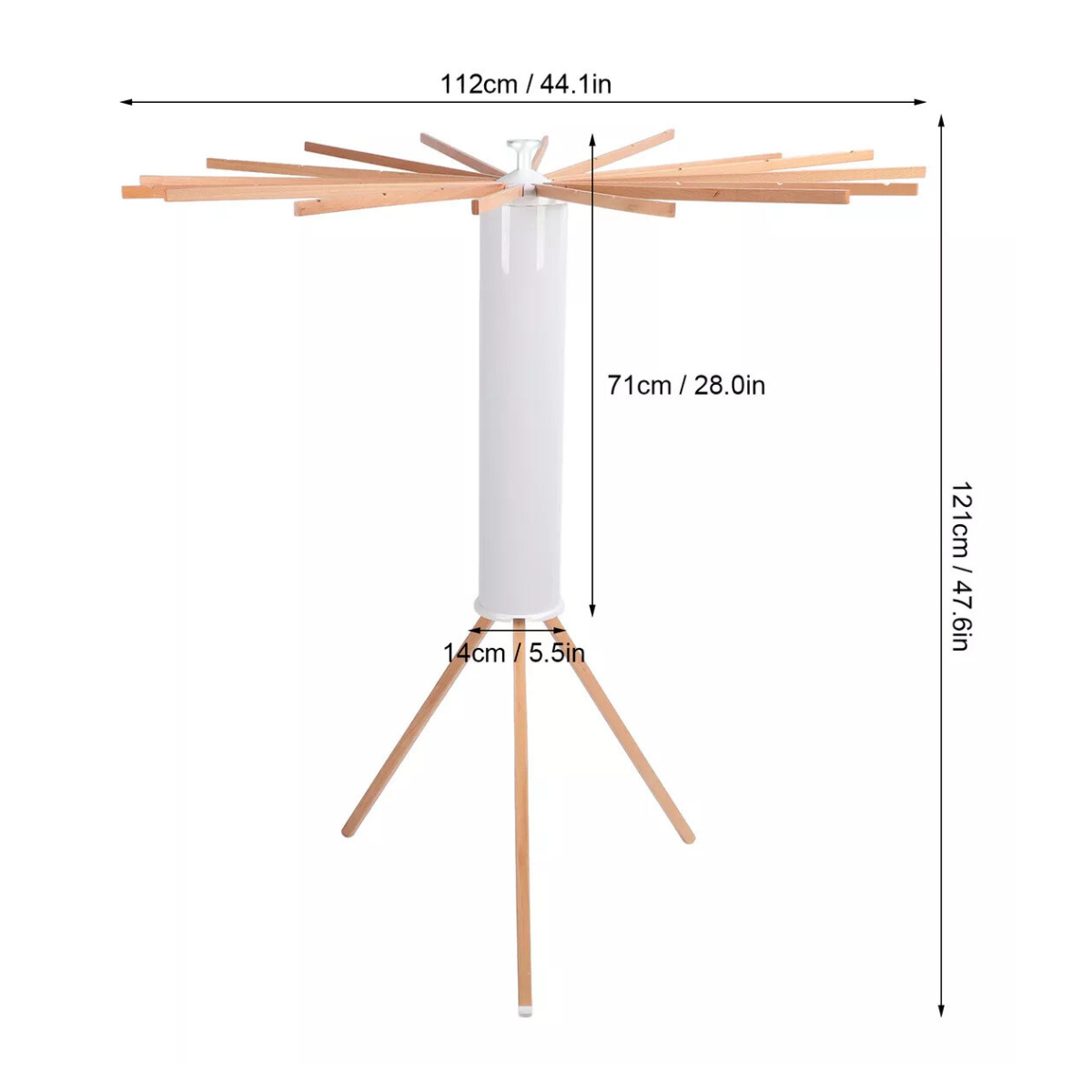 TENDEDERO CIRCULAR RETRACTIL 16 BRAZOS CILÍNDRICO MADERA - 3